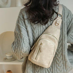 PU Leather Sling Crossbody Chest Bag