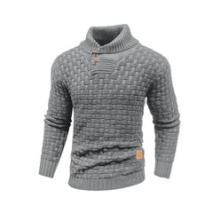 Men’s Waffle-Knit Turtleneck Pullover | Smart-Casual Thermal Winter Top