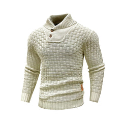 Men’s Waffle-Knit Turtleneck Pullover | Smart-Casual Thermal Winter Top