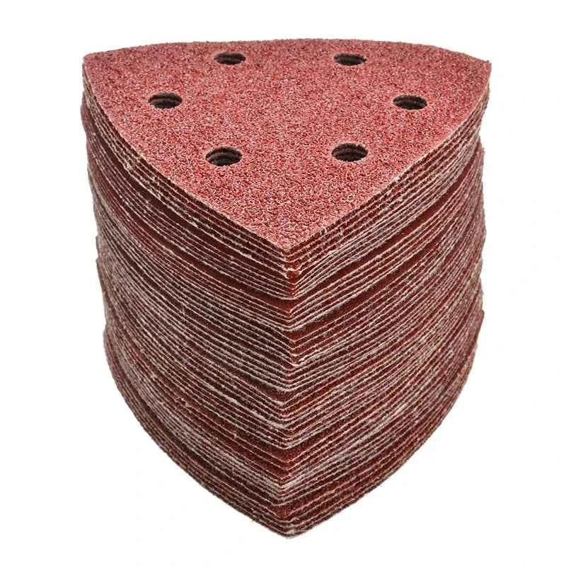 100pcs Triangular Sanding Discs 90mm | Hook & Loop Delta Sander Sandpaper Grit 40–400