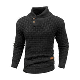 Men’s Waffle-Knit Turtleneck Pullover | Smart-Casual Thermal Winter Top