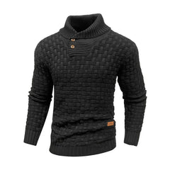 Men’s Waffle-Knit Turtleneck Pullover | Smart-Casual Thermal Winter Top