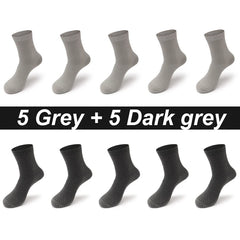 10 Pair Bamboo Business Socks, Soft, Breathable Black Crew (Sizes 39–48)