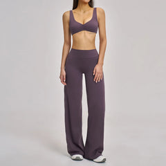 Women's 2/3-Piece Long Sleeve Yoga Suit | Sports Bra Running Workout Gym Tracksuit Clothing