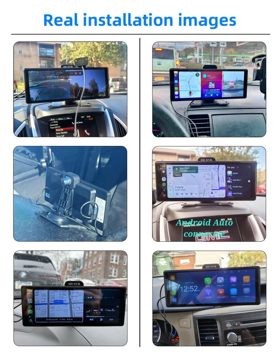 10"/11.26" 4K Dual Lens DVR with Wireless CarPlay by Snagg A Car DVR