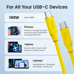 USB-C to USB-C Cable 140W PD 3.1 | Silky Fast Charging Cable 1M MFi Certified CE RoHS UL