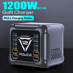 1200W GaN USB-C Charging Station | PD3.1 140W PPS Fast Charger MacBook Laptop iPhone Samsung