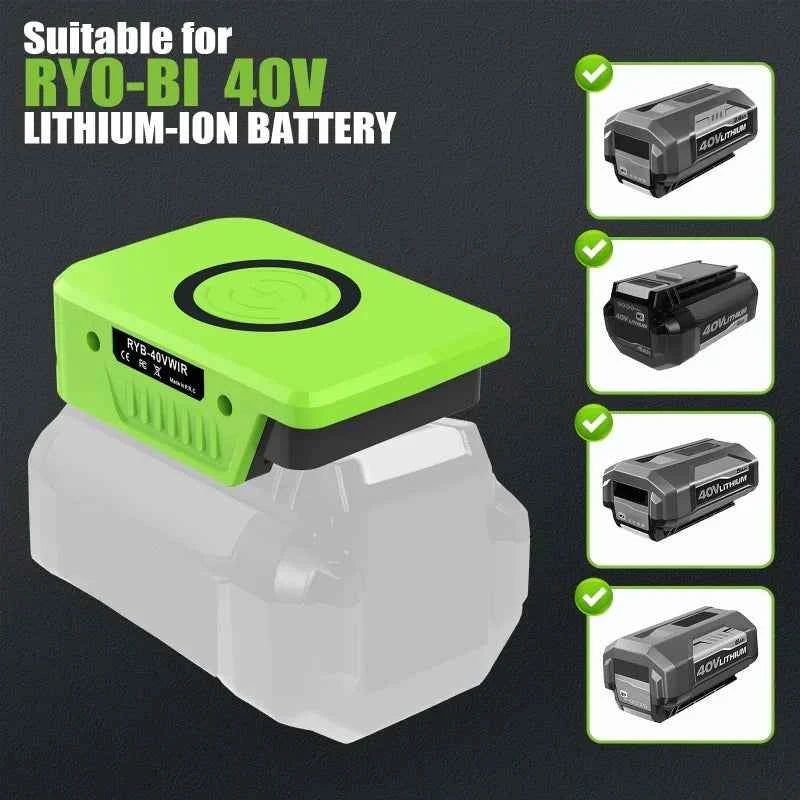 Wireless phone charger for Ryobi 18V and 40V batteries – image 3