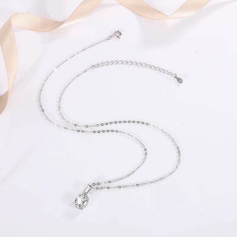 1–2CT Oval Moissanite Pendant Necklace - SnaggIt