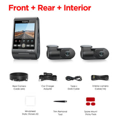 2K Dual Channel Dash Cam with Night Vision & Voice Control | Ultra HD HDR Video Recorder