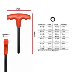 10 Pcs Professional T-Handle Hex Key Set | Metric or SAE Master Allen Wrench Kit with Wall-Mount Storage Stand