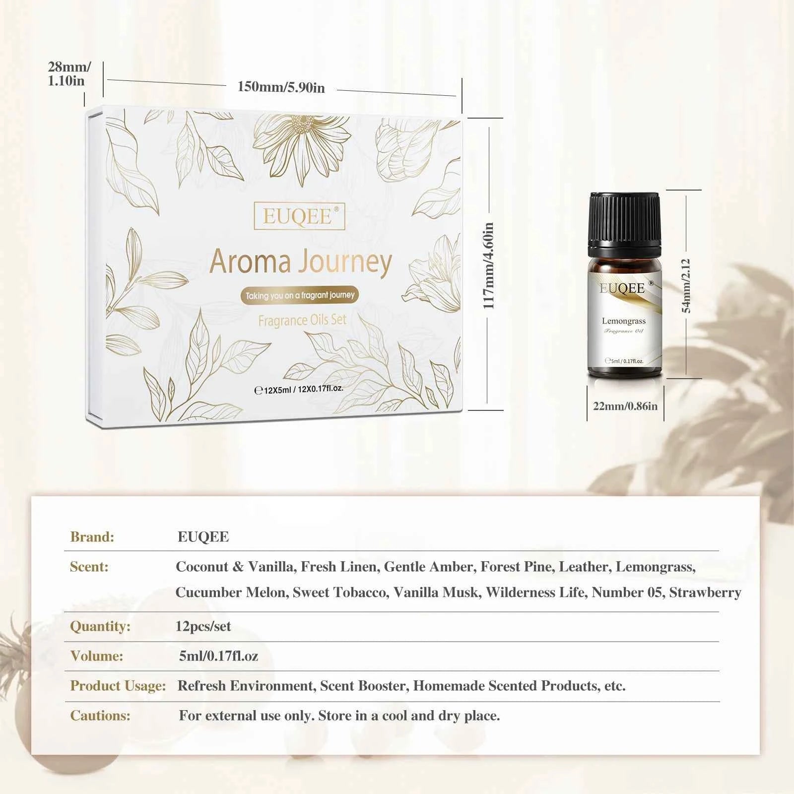 12 Piece Signature Fragrance Collection – Premium 5ml Aroma Diffusion Set for Home, Car & Crafting
