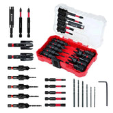 22pcs Countersink Drill Bit Set for Woodworking | Magnetic Extension Bit Holder Screwdriver Bits 1/4" Hex