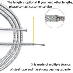 PVC Transparent Stainless Steel Wire Rope 10–25M | 2mm Cable for Clothesline Guardrail Safety Rope