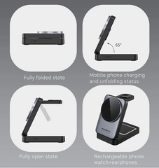 Magnetic 3 in 1 Foldable Magsafe Charger for Apple by Snagg A Charging Station