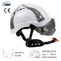 Construction safety helmet with built-in double visors and earmuffs – image 5