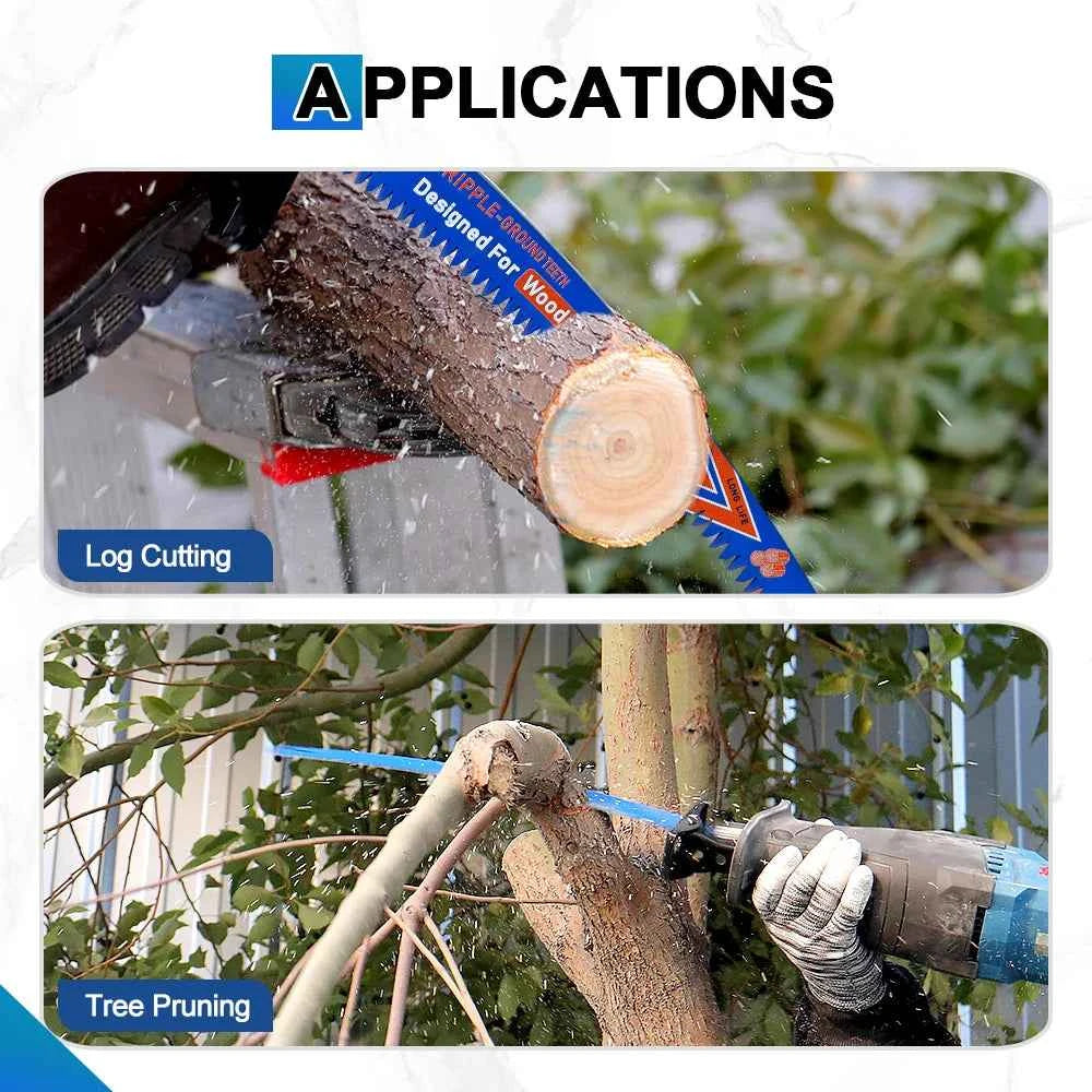Professional Curved Reciprocating Saw Blade Set | High Performance Log & Tree Trimming Saber Blades
