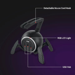RGB Mouse Bungee Cable Holder for PC Gaming by Snagg A Mouse Bungee