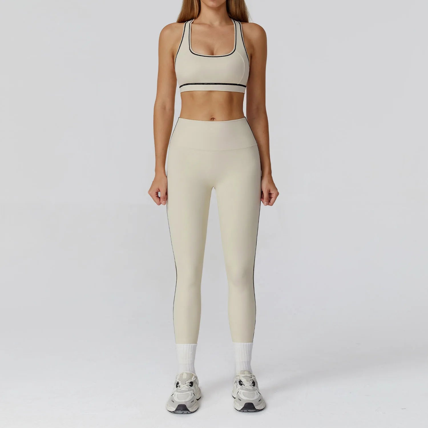 Women's 2/3-Piece Yoga Clothes Set | High Waist Leggings Running Bra Workout Tracksuit Gym Outfits