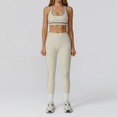 Women's 2/3-Piece Yoga Clothes Set | High Waist Leggings Running Bra Workout Tracksuit Gym Outfits