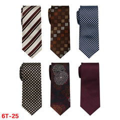 6 Pieces Classic Men’s Tie Set - Woven Jacquard Neckties for Business & Formal Events