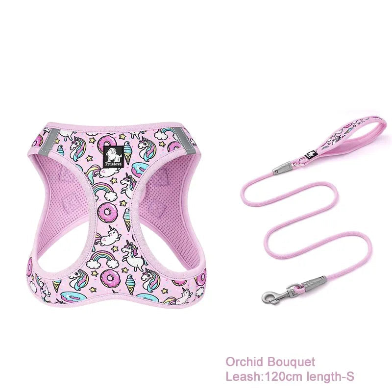 Floral Mesh Pet Harness & Leash Set by Snagg A Harness