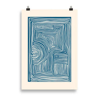 Minimalistic Blue Line Art Canvas Poster by Snagg A Print