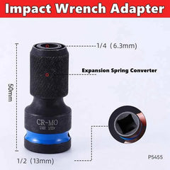 Hex Socket Wrench Adapter for Screwdriver Bit Square Drive to 1/4-Inch Quick Release