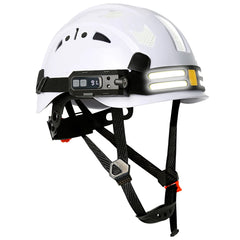 Construction safety helmet with headlamp and reflective stickers – image 15