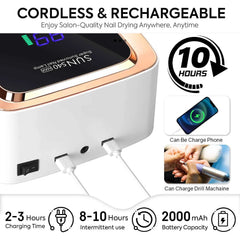 180W High Power Cordless UV/LED Nail Station – 57-LED Wireless Professional Drying Lamp