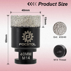 M14 Thread Diamond Core Drill Bit 6–125mm | Tile Hole Saw for Ceramic Marble Granite CE Certified