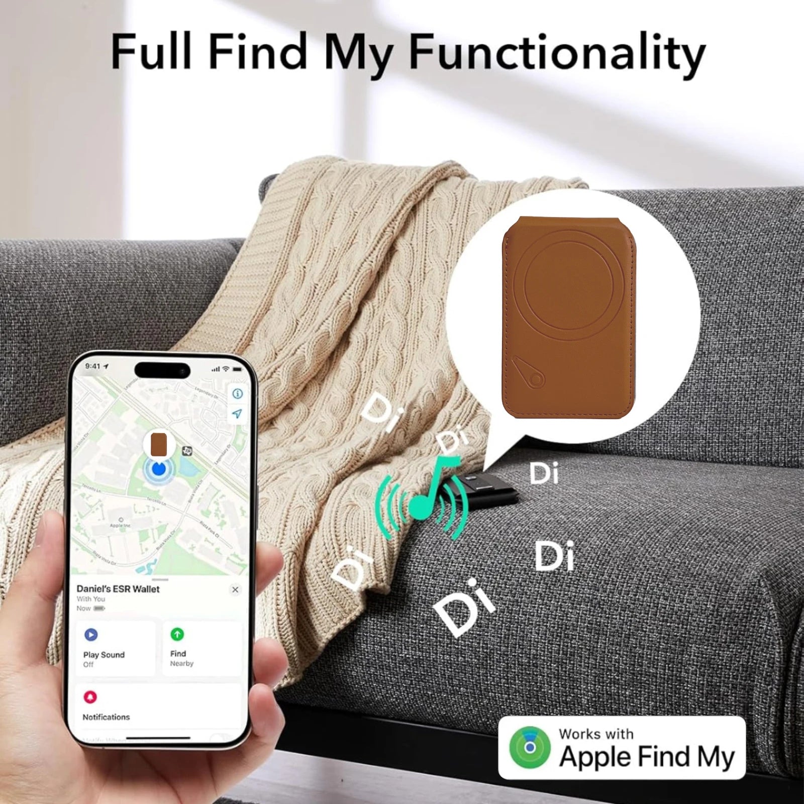 MagSafe Compatible Magnetic Wallet with Stand & Find My Tracking by Snagg A MagSafe Wallet