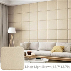 3D Self-Adhesive Linen Wall Panel Stickers - SnaggIt