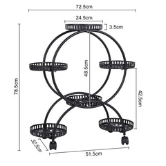 4 Tier Rolling Plant Stand with 6 Pots by Snagg A Rack