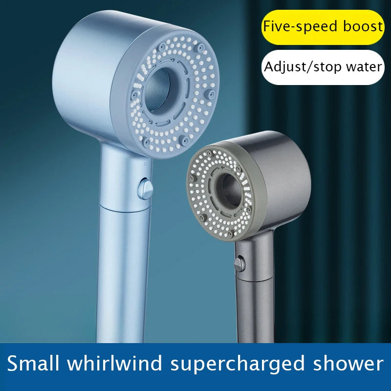 High Pressure Shower Head – 5 Modes with Filter & One-Key Stop by Snagg A Shower Head