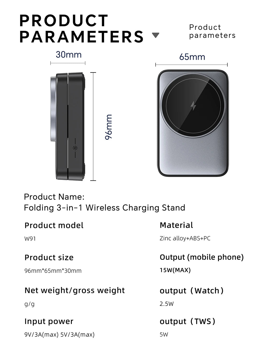 Magnetic 3 in 1 Foldable Magsafe Charger for Apple by Snagg A Charging Station