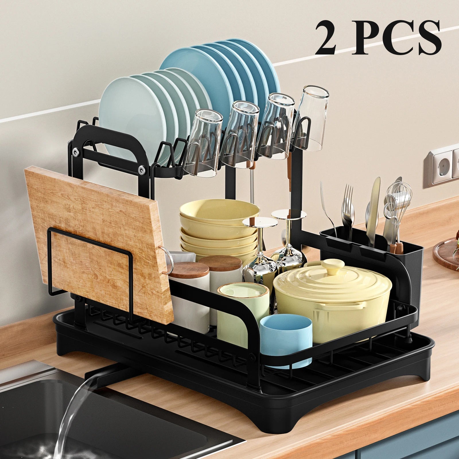 2-Tier Dish & Bowl Drainer Rack by Snagg A Rack