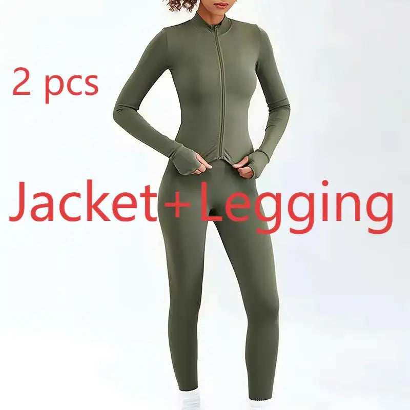 Women's 2/3-Piece Soft Breathable Yoga Set | High Waist Fitness Gym Suit Tracksuit Workout Clothes