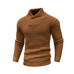 Men’s Waffle-Knit Turtleneck Pullover | Smart-Casual Thermal Winter Top