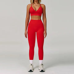 Women's 2/3-Piece Seamless Yoga Set | Gym Workout Suit Fitness Bra Crop Top Long Sleeve Leggings