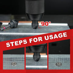 5pcs Countersink Drill Bit Set for Metal | 82° 5-Flute 1/4" Hex Shank 1/4"–3/4" Black Oxide HSS