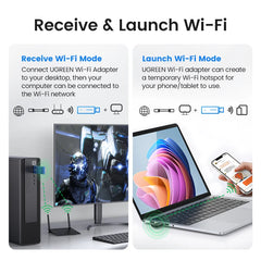 AX1800 WiFi 6 USB Adapter – Dual-Band 2.4G/5GHz Dongle with Antenna for Desktop & Laptop by Snagg A USB WiFi Adapter