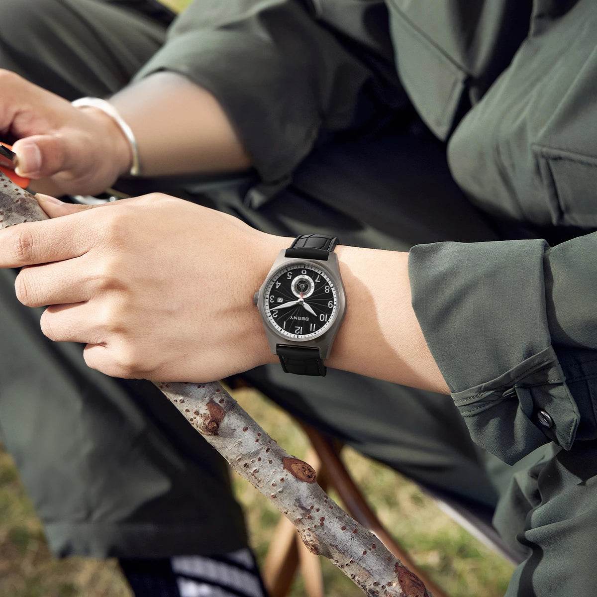 BERNY Titanium Automatic Watch – Full Titanium Strap | Seagull ST1731 | 10ATM Waterproof - SnaggIt