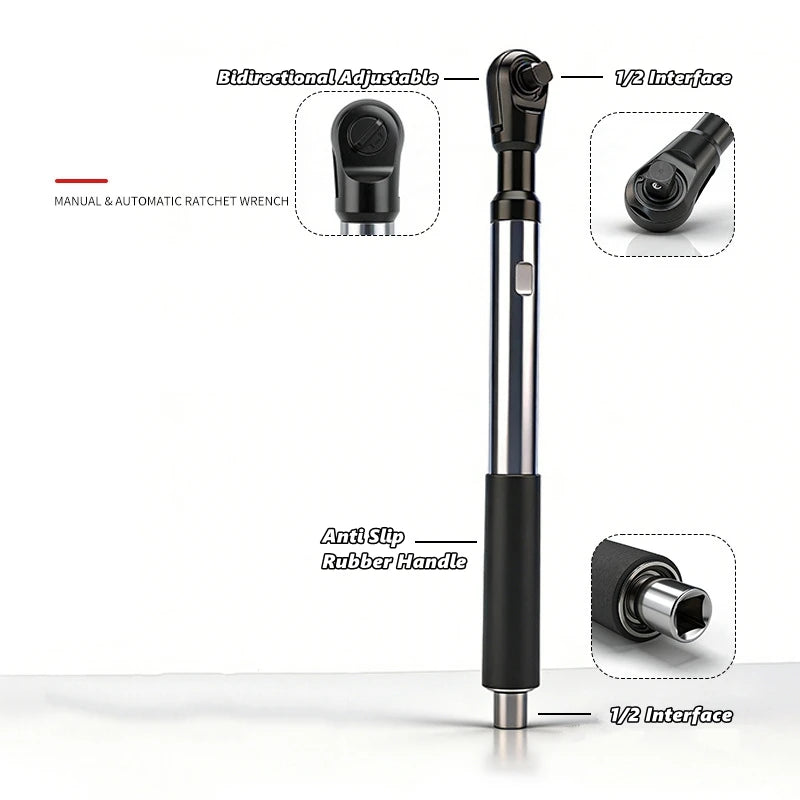 Manual & Automatic Self-Contained Ratchet Extension Wrench – Electric Car Wrench for Four-Wheel Alignment