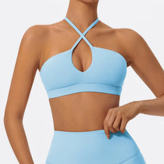 Women's Cross-Back Sports Bra | Stretch Yoga Gym Training Fitness Workout Underwear Top