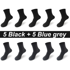 10 Pair Bamboo Business Socks, Soft, Breathable Black Crew (Sizes 39–48)