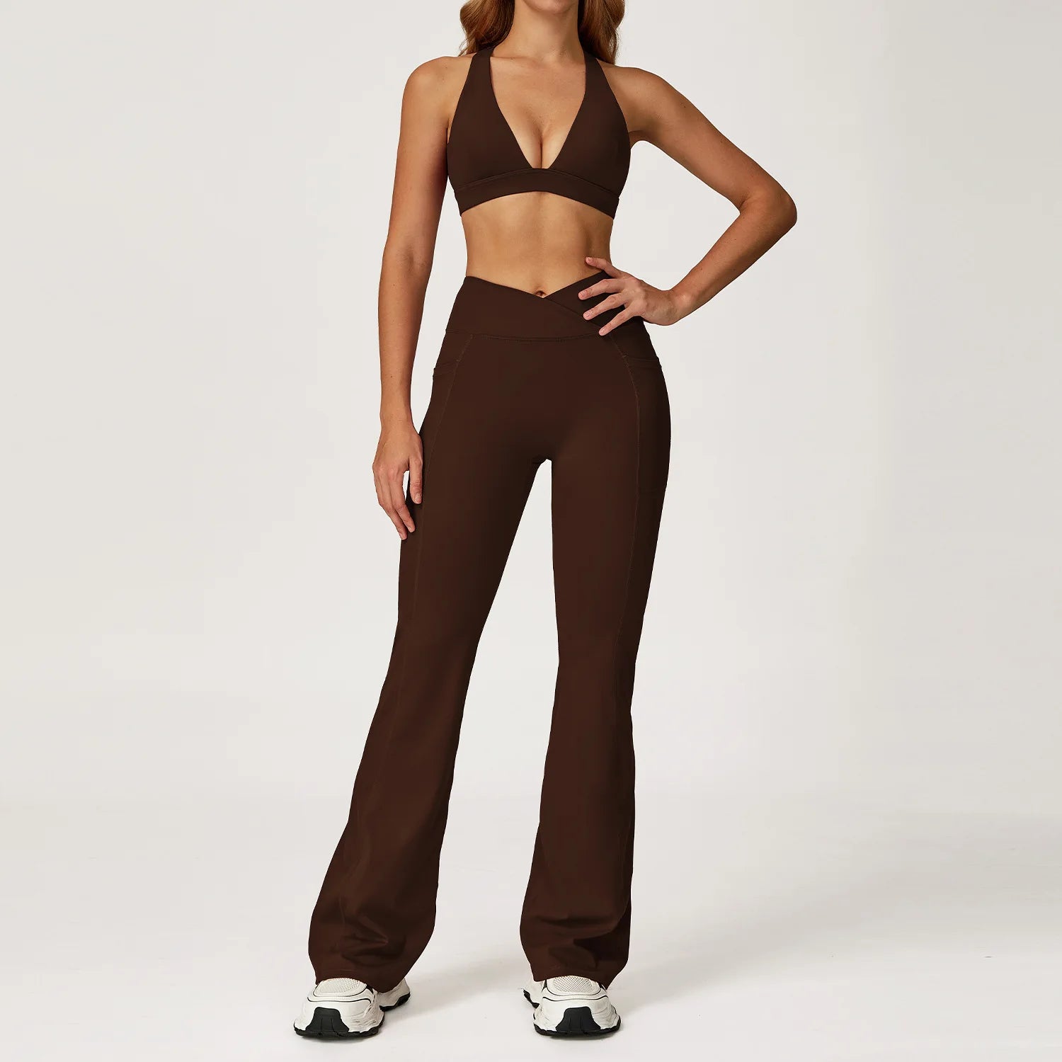 Women's 2-Piece Yoga Tracksuit | Push-Up Bra & High Waist Leggings Gym Fitness Sportswear