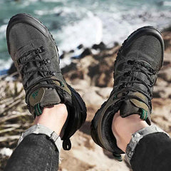 Men's Four-Season Hiking Shoes – Genuine Leather Upper, EVA Insole & Rubber Sole