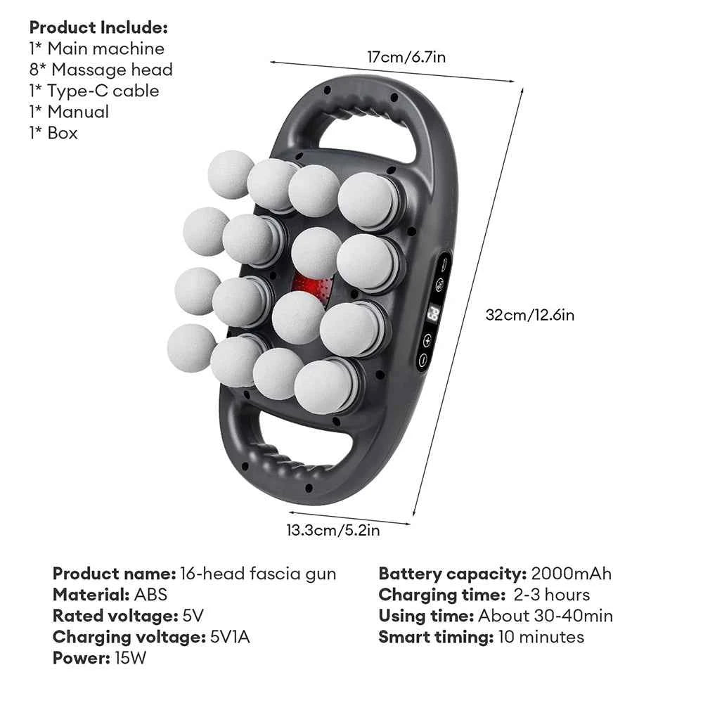 8/16 Heads Body High Frequency Vibration Massage Gun