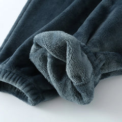 Men's Thickened Flannel Sleep Pants | Winter Loose High Waist Straight Leg Coral Velvet Fleece